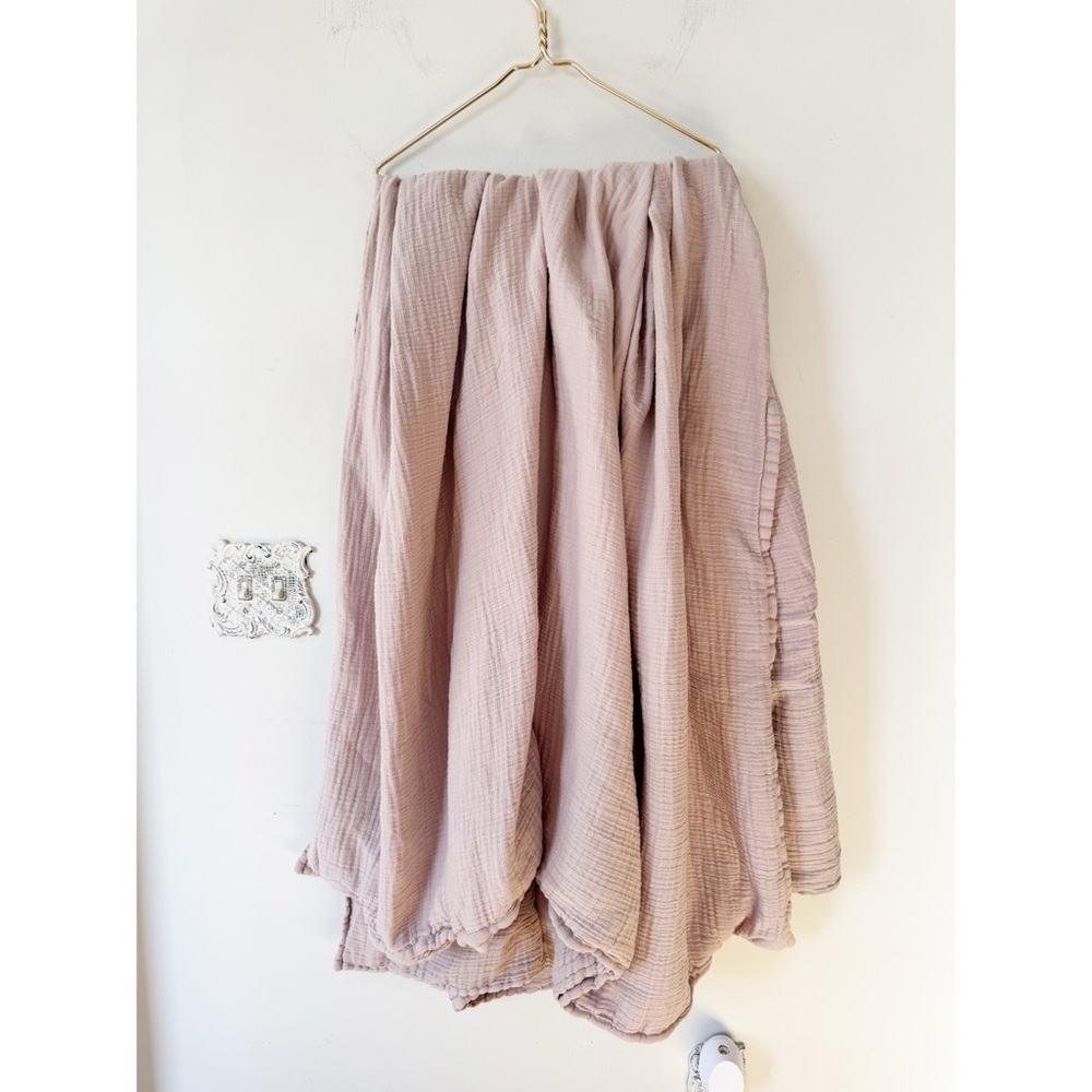 Restoration Hardware Baby & Child Dusty Rose Pink Twin Cotton Gauze Duvet Cover - Picture 3 of 9